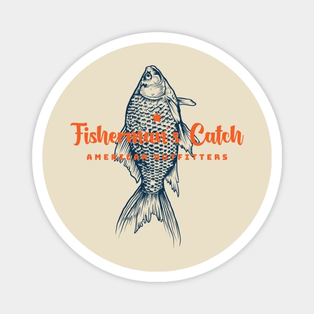 Fisherman's Catch American Outfitters - Fishing Magnet by Tip Top Tee's